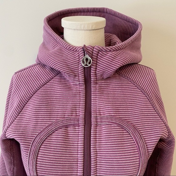 Lululemon Scuba Hoodie Muted Mauve Stripes Galore Microstripe - Picture 3 of 15